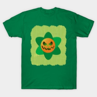 flowers pumpkin Halloween design 2023 T-Shirt